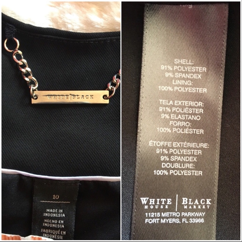 NWOT WHBM Black Cropped Drape Jacket Blazer S. 10 - Picture 7 of 9